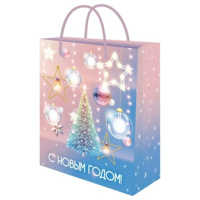 Миленд/Пакет бумажный ламинированный. С Новым годом. Рождественская елка/180 х 230 х 100/ППК-2322/