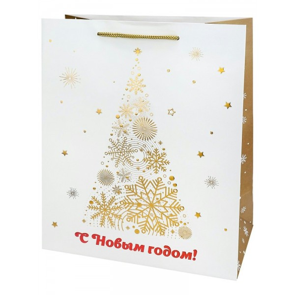 Миленд/Пакет бумажный ламинированный. С Новым годом. Елка/264 х 327 х 136/ППК-2401/