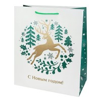 Миленд/Пакет бумажный ламинированный. С Новым годом. Олень/264 х 327 х 136/ППК-2402/