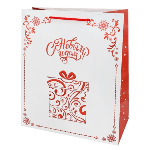 Миленд/Пакет бумажный ламинированный. С Новым годом. Подарок/264 х 327 х 136/ППК-2403/