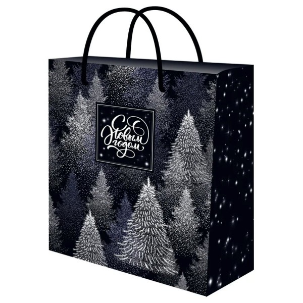 Миленд/Пакет бумажный ламинированный. С Новым годом. Снежные елки/264 х 327 х 136/ППК-2343/