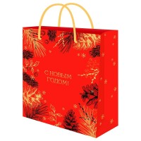 Миленд/Пакет бумажный ламинированный. С Новым годом. Дух праздника/264 х 327 х136/ППК-2346/