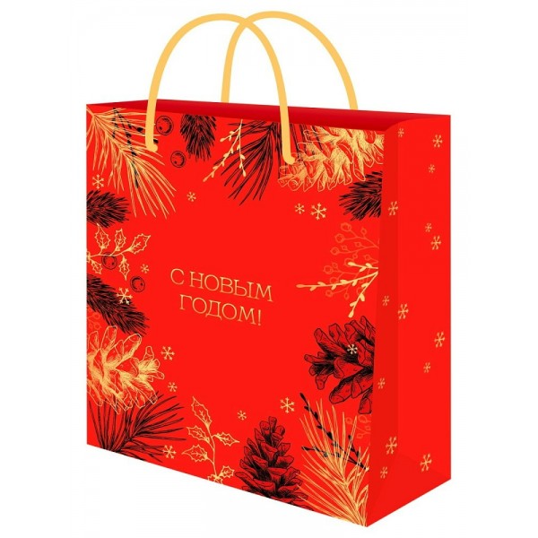 Миленд/Пакет бумажный ламинированный. С Новым годом. Дух праздника/264 х 327 х136/ППК-2346/