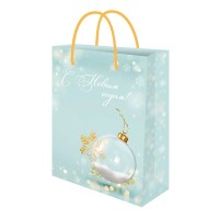 Миленд/Пакет бумажный ламинированный. С Новым годом. Стеклянный шар/324 х 445 х 102/ППК-2368/