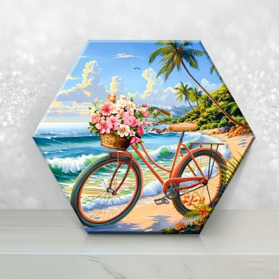 Картина по номерам холст на подрамнике 37х32 Велосипед с корзиной цветов с кристаллами из хрусталя гексагон 30 цветов VSH0001 Молли Картина по номерам холст на подрамнике 37х32 Велосипед с корзиной цветов с кристаллами из хрусталя гексагон 30 цветов VSH0001 Молли