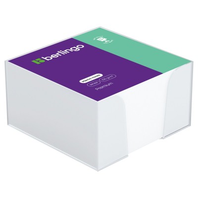 Блок бумажный 90х90х4,5мм 500 листов Premium пластиковый бокс белый ZP8607 Berlingo  290213