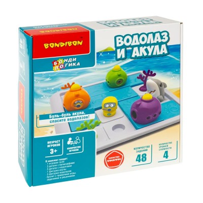 BONDIBON Игра 13 БондиЛогика Головоломка. Водолаз и акула ВВ6611 Китай