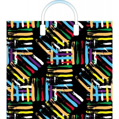 Артпласт/Пакет полиэтиленовый с пластиковой ручкой. Цветные линии/380 х 340/ПЛР66535/
