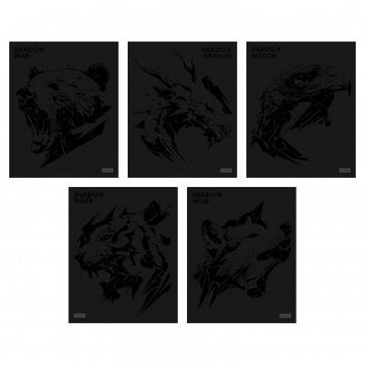 Тетрадь 48 листов А5 клетка Shadow матовая ламинация 3D лак 5 дизайнов в блоке 65г/м2 48Т5лолВ1 Хатбер 5/60 093204