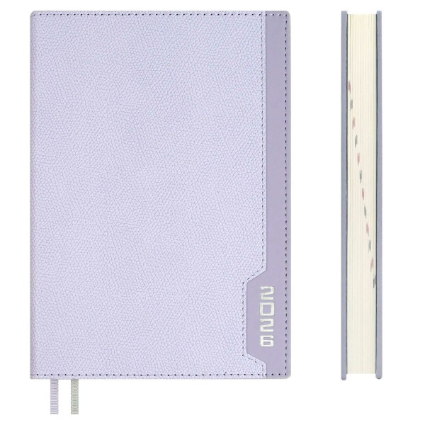 Ежедневник датированный 2026 А5 146х211 176 листов, линия, твердая обложка, кожзам Escalada Думай как миллиардер сиреневый, 2 ляссе, 70г/м2 70236 Феникс 15/30