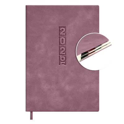 Ежедневник датированный 2026 А5 146х211 176 листов, линия, интегральная обложка, кожзам Escalada Думай как миллиардер сиреневый, ляссе, 70г/м2 70272 Феникс 15/30
