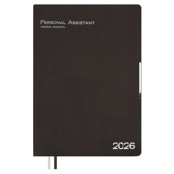 Ежедневник датированный 2026 А4 120 листов, линия, интегральная обложка, кожзам Escalada коричневый, 2 ляссе, металлический шильдик, 70г/м2 70206 Феникс 10/20