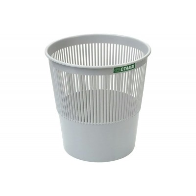 Корзина для бумаг 9л, сетчатая, серая КР22 Стамм  027789