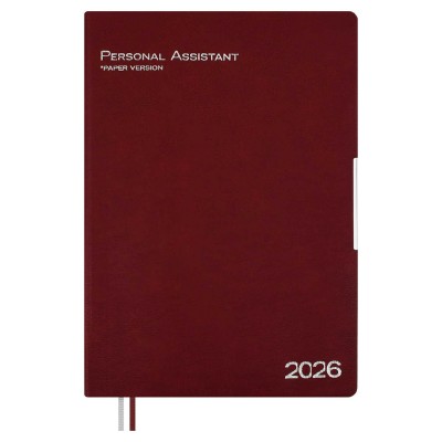 Ежедневник датированный 2026 А4 120 листов, линия, интегральная обложка, кожзам Escalada бордовый, 2 ляссе, металлический шильдик, 70г/м2 70207 Феникс 10/20