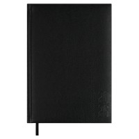 Ежедневник датированный 2026 А5 146х211 176 листов, линия, твердая обложка, Escalada, кожзам Наппа черный, ляссе, 70 г/м2 70224 Феникс 15/30