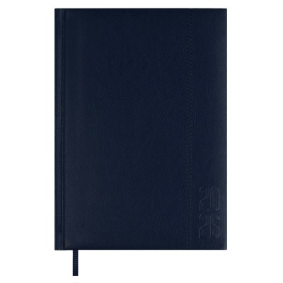 Ежедневник датированный 2026 А5 146х211 176 листов, линия, твердая обложка, кожзам Escalada синий, ляссе, 70г/м2 70226 Феникс 15/30