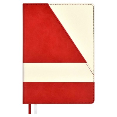 Ежедневник недатированный А5 146х211 160 листов, линия, твердая обложка, Escalada, кожзам бакстер красный, 2 ляссе, 70 г/м2 67219 Феникс 15/30