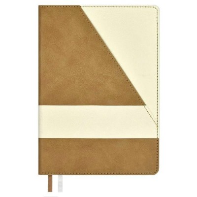 Ежедневник недатированный А5 146х211 160 листов, линия, твердая обложка, Escalada, кожзам бакстер коричнеый, 2 ляссе, 70 г/м2 67220 Феникс 15/30