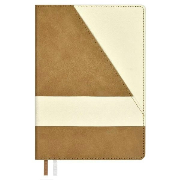 Ежедневник недатированный А5 146х211 160 листов, линия, твердая обложка, Escalada, кожзам бакстер коричнеый, 2 ляссе, 70 г/м2 67220 Феникс 15/30