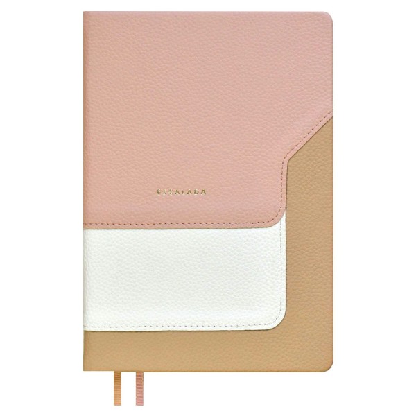 Ежедневник недатированный А5 146х211 160 листов, линия, твердая обложка, Escalada, кожзам Лайка пепельно-коралловый, 2 ляссе, 70 г/м2 67221 Феникс 15/30