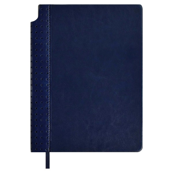 Ежедневник недатированный А5 160 листов, линия, твердая обложка, Escalada, кожзам Сариф синий, 70 г/м2 67230 Феникс