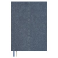 Ежедневник недатированный А5+ 175х245 160 листов, клетка, мягкая обложка, Escalada, кожзам Нубук пепельно-голубой, 2 ляссе, 70 г/м2, 70587 Феникс 10/20