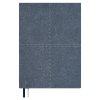 Ежедневник недатированный А5+ 175х245 160 листов, клетка, мягкая обложка, Escalada, кожзам Нубук пепельно-голубой, 2 ляссе, 70 г/м2, 70587 Феникс 10/20