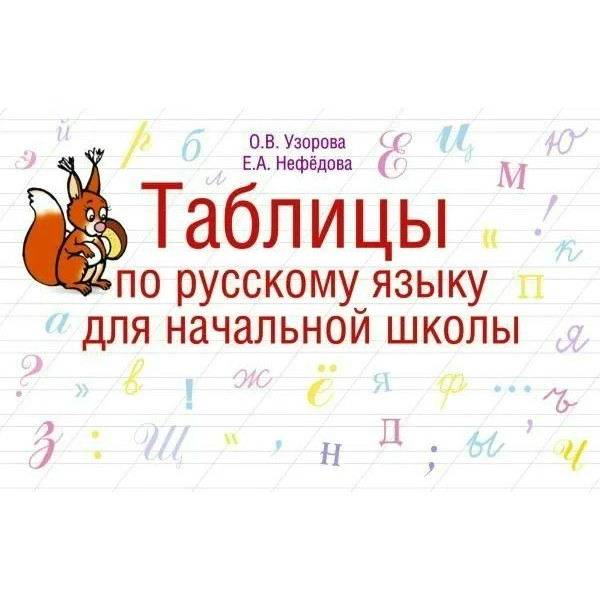 Таблицы по русскому языку для начальной школы. 1 - 4 классы. 2025. Справочник. Узорова О.В. АСТ