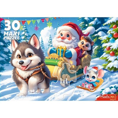Рыжий кот Пазл-Макси 30 Хаски и Дед мороз ПМ30-7580 Россия Рыжий кот Пазл-Макси 30 Хаски и Дед мороз ПМ30-7580 Россия