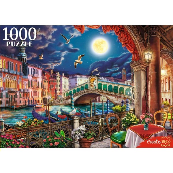 Рыжий кот Пазл 1000  Вечерниее кафе в Венеции Ф1000-0196 Россия