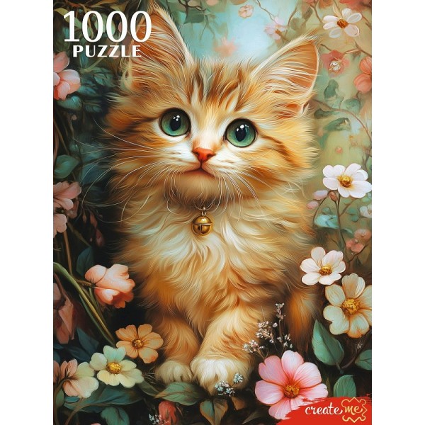 Рыжий кот Пазл 1000  Котенок в цветах П1000-8275 Россия