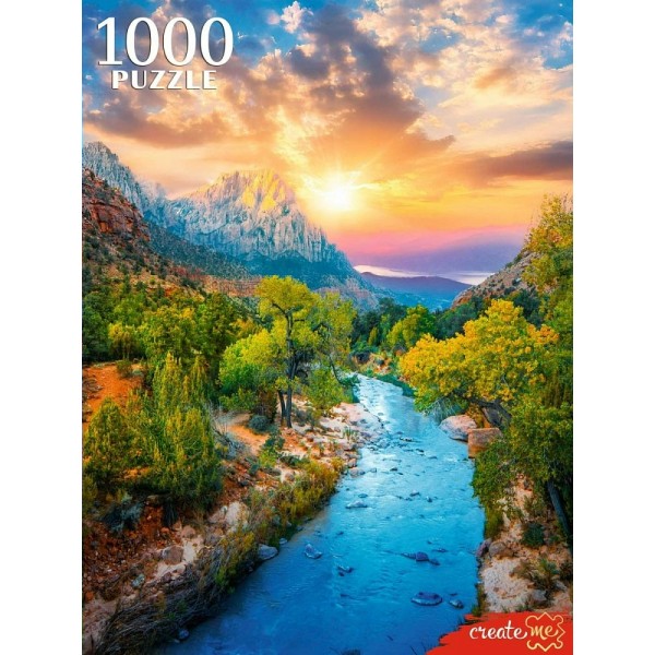 Рыжий кот Пазл 1000  Речной пейзаж ШТП1000-8284 Россия