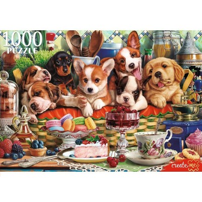 Рыжий кот Пазл 1000 Щенки в корзине П1000-0199 Россия Рыжий кот Пазл 1000 Щенки в корзине П1000-0199 Россия