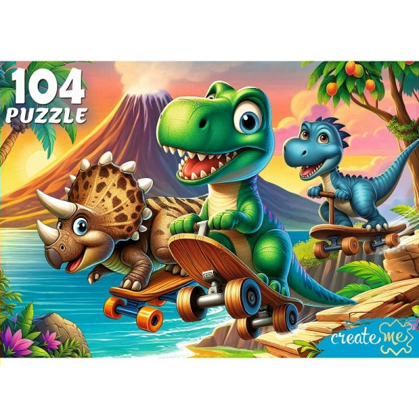 Рыжий кот Пазл 104  Веселые динозавры УК104-0201 Россия