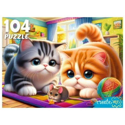 Рыжий кот Пазл 104 Котята и мышонок Ф104-6643 Россия Рыжий кот Пазл 104 Котята и мышонок Ф104-6643 Россия