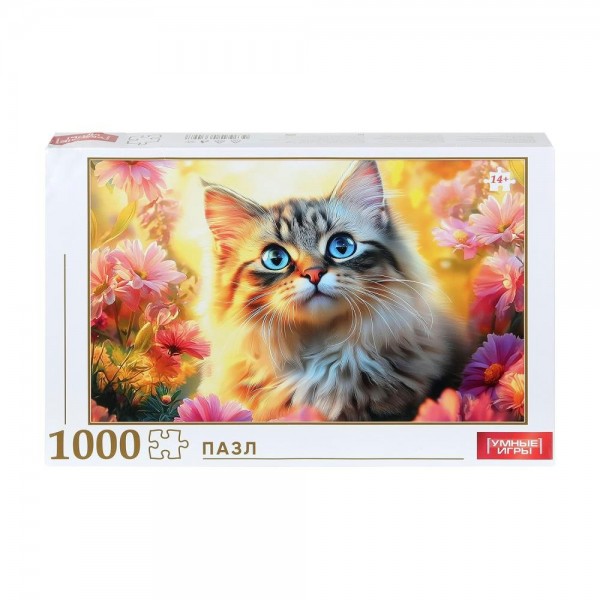 Умные игры Пазл 1000  Кот на закате  Россия