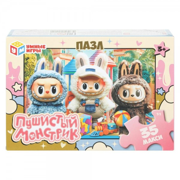 Умные игры Пазл - макси 35  Пушистый монстрик  Россия