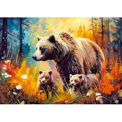 Стелла Пазл 1000 GoodTimes Cherry Pazzi Медведица с медвежатами CH31124 Польша