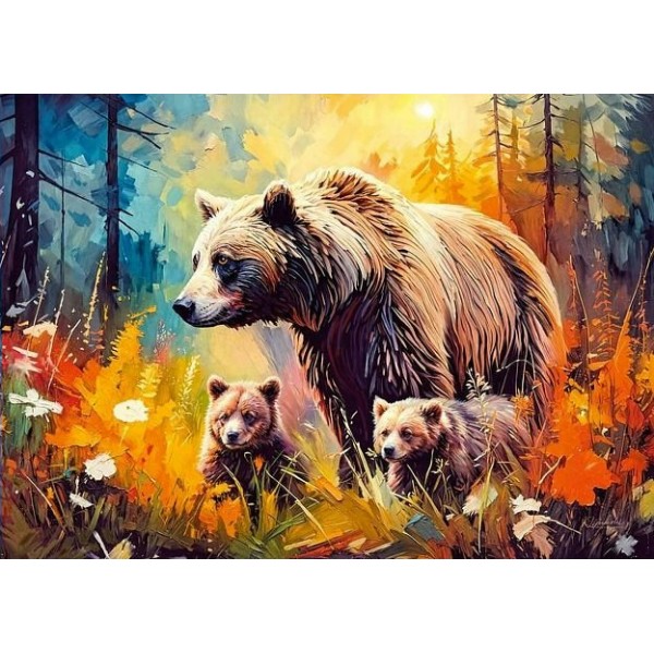 Стелла Пазл 1000 GoodTimes Cherry Pazzi Медведица с медвежатами CH31124 Польша