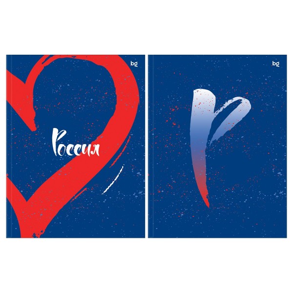 Блокнот 64 листа А5 клетка, интегральная обложка Бизнес Россия матовая ламинация, выборочный лак 364399 BG  ББ5и64_лг 57154