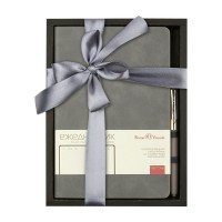 Набор подарочный Ежедневник недатированный А5 96 листов линия кожзам Megapolis classic серый + ручка шариковая 3-787/05-2 Bruno Visconti