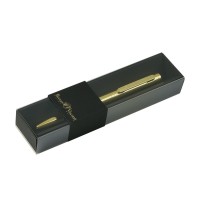 Ручка подарочная шариковая, поворотный маханизм Firenze 1мм синяя, золотой металлический корпус, картонный черный футляр 20-0458/5 Bruno Visconti