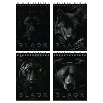 Блокнот 40 листов А5 клетка, гребень Just black 379076 BG  Б5гр40 07048