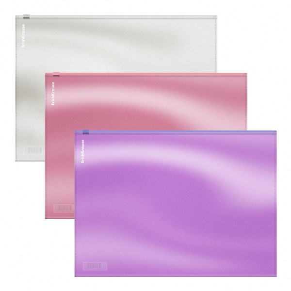 Папка на молнии А4 180мкм Zip Glossy Candy полупрозрачная 54987 ErichKrause