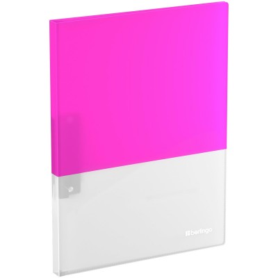 Папка с боковым зажимом А4 17мм 700мкм Semicolor розовый, карман 384118 Berlingo  FSc_A4971
