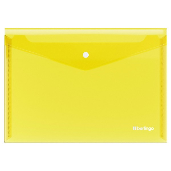 Папка конверт на кнопке А4 200мкм No Secret желтая 352658 Berlingo  EFb_04105