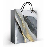 Горчаков/Пакет бумажный ламинированный. Графитовый мрамор/180х230х100/110000755/