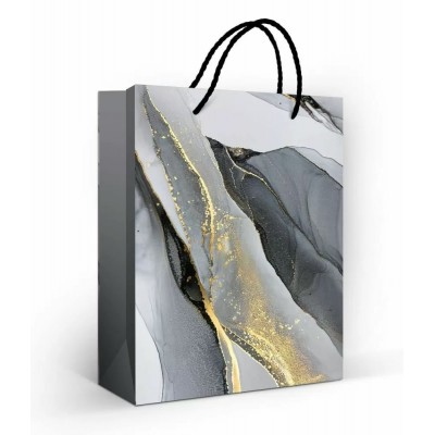 Горчаков/Пакет бумажный ламинированный. Графитовый мрамор/180х230х100/110000755/