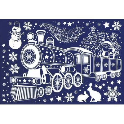 Открытая планета/Наклейки оформительские. Новогодний паровоз с подарками/90001209/ Открытая планета/Наклейки оформительские. Новогодний паровоз с подарками/90001209/