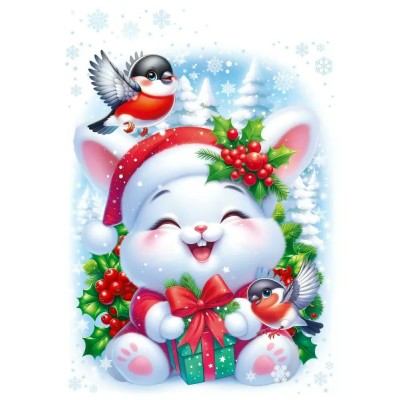 Открытая планета/Наклейки оформительские. Новогодний зайчик/90001238/ Открытая планета/Наклейки оформительские. Новогодний зайчик/90001238/